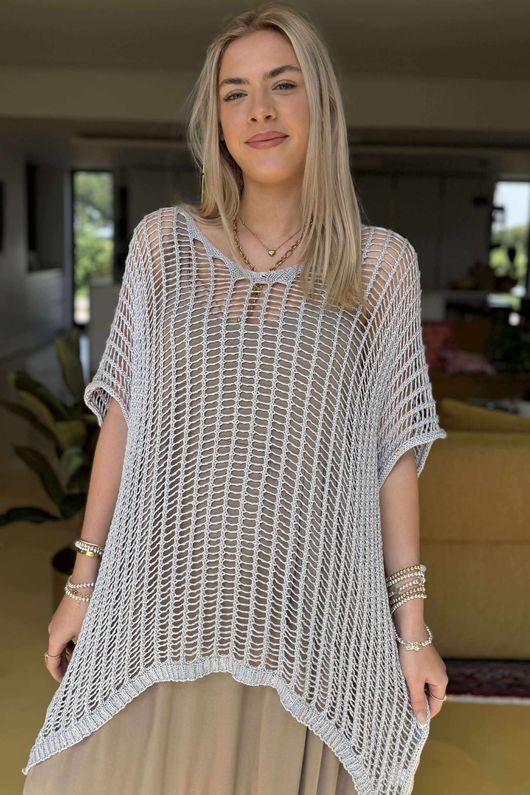 Made in Italy Fisherman Layering Knit Dove